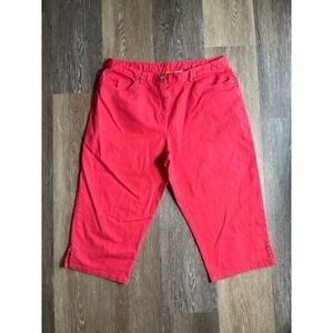 Ruby Rd Capri Pants Womens 14 Pink Excellent Studded Hem Stretch Cotton Blend